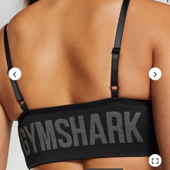 GYMSHARK FLEX STRAPPY SPORTS BRA BLACK XS LIGHT SUPPORT NWT IN PACKAGING - Picture 3 of 7